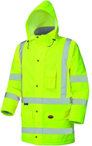 Pioneer V1150160U Hi-Vis 100% Waterproof Winter Quilted Safety Parka - Yellow/Green (2XL) in Saudi Arabia