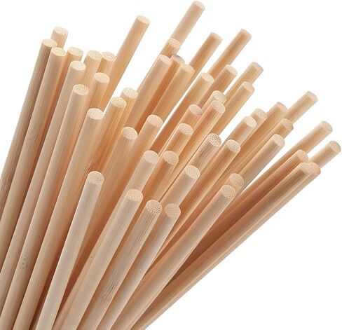 60Pcs Wooden Dowel Rods 1/4 x 12 Inch Bamboo Sticks Natural Wood Dowels Unfinished Hardwood Sticks for Craft and DIY Projects in Saudi Arabia