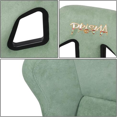 NRG Innovations FRP-302OL-PRISMA Prisma Fixed Back Bucket Racing Seat with Bottom Mount Bracket, Olive Color/Mix Sparkled Paint Back in Saudi Arabia