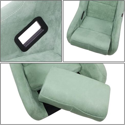 NRG Innovations FRP-302OL-PRISMA Prisma Fixed Back Bucket Racing Seat with Bottom Mount Bracket, Olive Color/Mix Sparkled Paint Back in Saudi Arabia