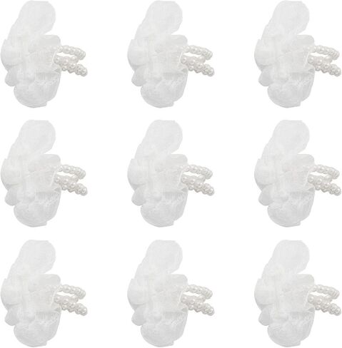 XGNG 10PCS White DIY Flower Hand Corsages Stretch Wristlets Band Bracelet Elastic Pearl Wrist Corsage Bands Wedding Wrist Corsages for Wedding Prom Bride Handmade Corsage in Saudi Arabia