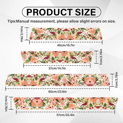 Painting Roses Door Sill Protectors, Front/Rear Absorbent Rubber Car Door Sill Protector Door Entry Guard Door Sill Protector 23.6 X 2.76 in Fit for Car SUV Truck Universal - 4Pcs in Saudi Arabia