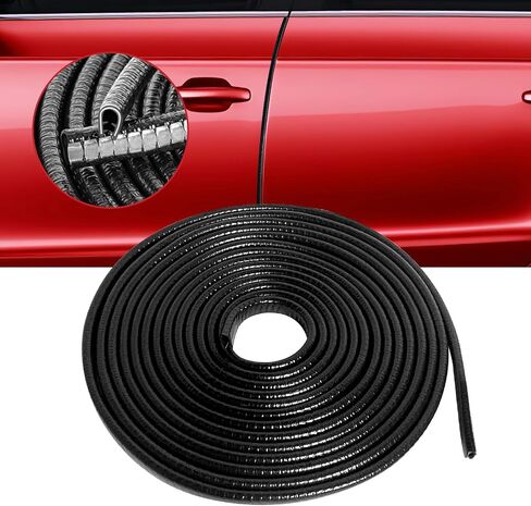 (Black) Car Door Protector Edge Guards Automotive Car Door Protector Vehicle Rubber Edge Trim Seal Strip Fits U Shape Car Door Edge Guards Bendable & Adjustable Sizes 16.5FT(5M) in Saudi Arabia