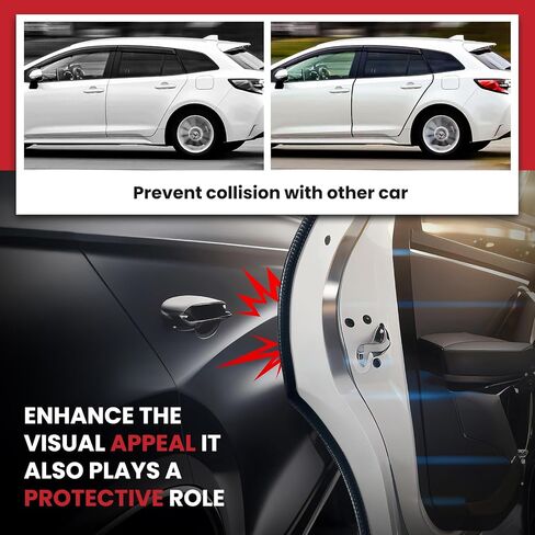 (Black) Car Door Protector Edge Guards Automotive Car Door Protector Vehicle Rubber Edge Trim Seal Strip Fits U Shape Car Door Edge Guards Bendable & Adjustable Sizes 16.5FT(5M) in Saudi Arabia