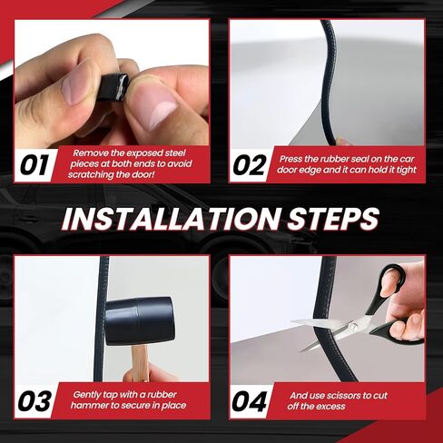 (Black) Car Door Protector Edge Guards Automotive Car Door Protector Vehicle Rubber Edge Trim Seal Strip Fits U Shape Car Door Edge Guards Bendable & Adjustable Sizes 16.5FT(5M) in Saudi Arabia
