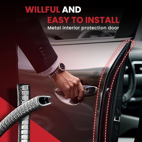 (Black) Car Door Protector Edge Guards Automotive Car Door Protector Vehicle Rubber Edge Trim Seal Strip Fits U Shape Car Door Edge Guards Bendable & Adjustable Sizes 16.5FT(5M) in Saudi Arabia