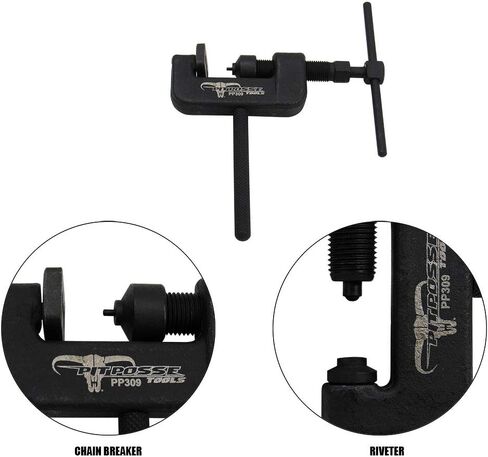 Pit Posse PP309 Chain Breaker and Riveting Tool - 16-Piece Motorcycle Chain Cutter Tool Kit - User-Friendly & Practical - Premium Quality Sturdy Design - Includes Carrying Case in Kuwait