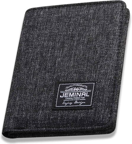 JEMINAL Men's Vertical Card Case, Trendy Fashion Money Clip, 8 Card Positions, Short Wallet, Minimalist Card Case (Black) in Kuwait