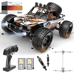 DEERC 1:10 مقياس RC Monster Truck للبالغين والأولاد، سرعة 48 كم/ساعة 4X4 سيارة هوبي RC مع أضواء، بطاريتان قابلتان لإعادة الشحن، 2.4 جيجا هرتز ألعاب سيارات للتحكم عن بعد لجميع التضاريس لمتعة 30 دقيقة