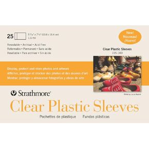Strathmore Full Size, Clear Plastic Sleeves, 5.4375" x 7.25" - 25 Pack