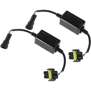 LED Car Headlight Canbus Decoder 9006 9005 9012 H10 Error Free Warning Resistors Decoder Replacement Anti Flicker Resistor Plastic Black (Set of 2)