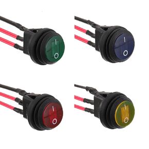 4 Pieces 12V 20A Waterproof Round with LED Light Rocker Toggle Switch 3 Pin SPST Switch with 20mm Pre-Wired for Car Boat RV Truck (Green)