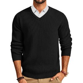 PJ PAUL JONES Mens V-Neck Sweaters Pullover Sweater Knitwear for Fall Winter