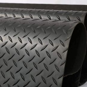 Garage Floor Mat, 3.3 x 16.5FT Heavy Duty Rubber Diamond Garage Mats 1/8 Inch Thick Anti Slip Garage Floor Runner, Water & Stain Resistant Rubber Industrial Flooring Rolls for Under Car Black