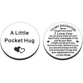 Stocking Stuffers School Supplies College Gifts for Girls Unbiological Daughter Gifts Daughter Pocket Hug Token to My Daughter from Mom Grown Daughter Gifts 16th 18th Birthday Gifts for Girls