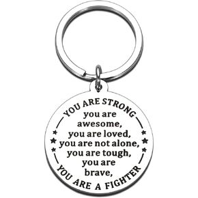 Chemotherapy Must Haves for Women Breast Cancer Awareness Accessories Inspirational Christmas Stocking Stuffers for Teen Girls Boys Get Well Gifts Encouragement Gifts Cute Keychain Cancer Care Gifts