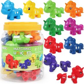 TSYAN Matching Letters Counting Dinosaur Toys with Double-Sided ABC Alphabet Preschool Learning Uppercase Lowercase Sensory Sorting Educational Montessori Toy Sets for Kids Toddler Aged 3+ Years Old