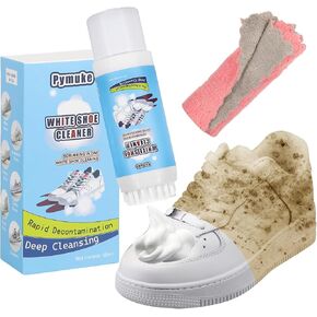 Sneaker Shoe Cleaner Kit, White Foam Shoe Cleaner with Brush Head is easy to carry, suitable for white shoes, sneakers, canvas, mesh, suede, PU, fabrics, leather, boots