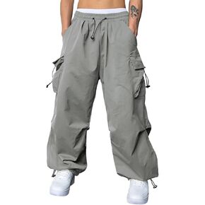 JMIERR Men's Baggy Cargo Pants Trendy Casual Parachute Pant Loose Fit Harem Joggers with Pockets for Streetwear