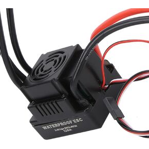 120A RC ESC Brushless Waterproof, With 4mm banana / T connector and fan, Electronic speed controller ESC for 2-4S LiPo, 1/8 1/10 RC car
