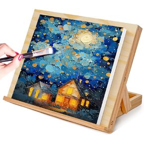 Easel for Painting - Tabletop Easel Stand, Adjustable Angle Art Wooden Easels for Painting, Canvases, Books, Artwork Displays Etc
