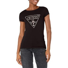 GUESS Women's Short Sleeve Embellished Logo R3 Tee