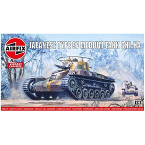 Airfix Model Tank - A01319V Type 97 Chi Ha Japanese Tank, Plastic Model Kits for Adults & Kids 14+, 1:76 Scale, Skill Level 2, WW2 Theme Military Models, World War 2 Tanks