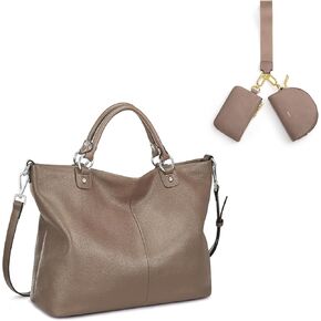 Kattee Leather Bag Bundle with Dual Pouch Wristlet Wallet