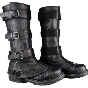Pirate Costume Boot Covers Pirate Boot Covers Medieval Boot Cover Men Steampunk Renaissance Boot Covers Costume Tops Leg Boot Covers Viking Jedi PU Leather Armor Leg Warrior Knight Cosplay Accessory