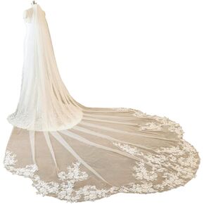 Royal Length Petal Shape Wedding Bridal Veil With Metal Comb