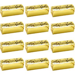 KYMY Diwali Treat Boxes, 12pcs Happy Diwali Goodie Candy Golden Color Gift Boxes for Snack Sugar Chocolate, India Festival of Lights Gift Boxes, Diwali Decorations for India Festival Party Favor