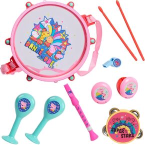 Peppa Pig Party Drum, 10-Pieces, Pretend Play, Amazon Exclusive, Kids Toys for Ages 18 Month, Amazon Exclusive by Just Play