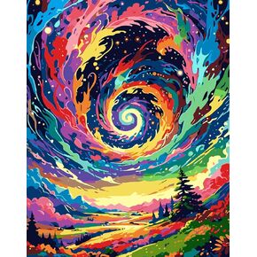 Axquilon Paint by Numbers Kit for Adults Beginner-Dreamscape Adult Paint by Number Kits on Canvas, Easy Adults' Paint-by-Number Kits Oil Painting Craft Supplies for Gift Home Wall Decor 16 x 20in