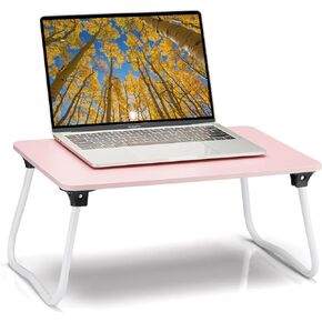 Ruxury Foldable Lap Desk Laptop Stand Bed Desk Table Tray, Breakfast Serving Tray, Portable & Lightweight Mini Table, Lap Tablet Desk for Sofa Couch Floor - White