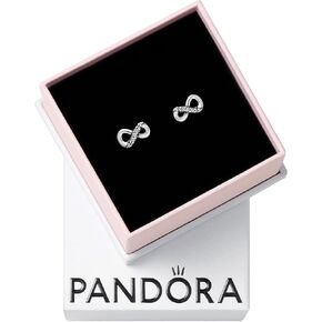 PANDORA Sparkling Infinity Stud Earrings - Great Gift - Stunning Women's Earrings - Sterling Silver & Cubic Zirconia - With Gift Box