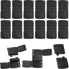 16PCS Non Removable Sewing Plastic Webbing Docking Port Inner Diameter 20mm Badge Connecting Buckle Hangtag Lanyard Buckle with Quick Insert Buckle for I.D. Badge Lanyard Card Buckle Black