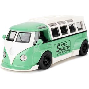 BDTCTK 1/32 Volkswagen Bus Transporter Model Car with Surfboards Convertible Camping Van, Zinc Alloy Pull Back Toy car with Sound and Light for Kids Boy Girl Gift(Black)