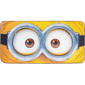 Despicable Me Minions Face Sunshade for Windshield | Foldable Sun Visor Protector for Cars, Trucks, SUVs | Blocks UV Rays and Sun Glare | 64 x 32 Inches