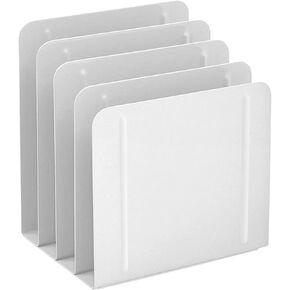 Acrimet Desk Metal File Sorter Organizer, 4 Sections, Office and Home File Management Solution (White Color)