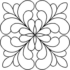 Quilting Creations Adante Feather Block Quilt Stencil, 7"