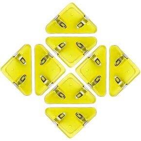 Triangle Paper Clip, Document Clip, Bookmarks, Office Paper Clamps, Binder, Reading, Snack, Set of 8 Clips (Transparent Yellow)
