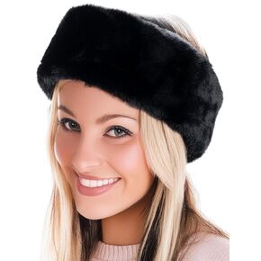 Faux Fur Lined Winter Headband - Camel