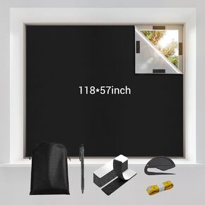 Blackout Shades for Windows, 79''x57'' Portable Blackout Curtains, Easy to Install Removable Sunshade for Home and Travel, with Installation Tools and Storage Bag