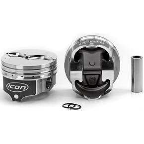 Icon Piston, Premium, Forged, 4.350 in Bore, 1/16 x 1/16 x 3/16 in Ring Grooves, Minus 23.7 cc