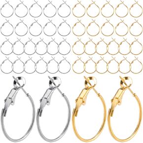 96 PCS Hoop Earrings Finding, Earring Hoops for Jewelry Making Hypoallergenic, Open Beading DIY Earrings Craft Accessories - Silver, 20mm, 25mm, 30mm, 40mm