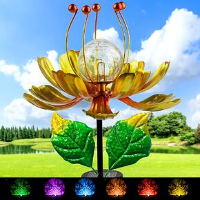 Solar Wind Spinner,82 inch Multi Color Tulip Wind Spinner - Yard Decorations - Solar Powered Glass Ball - Garden Decoration