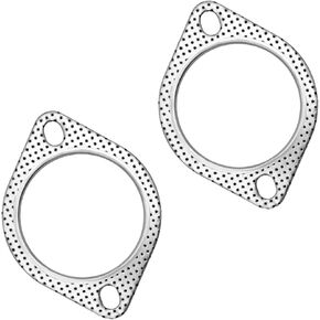 2 PCS Car Exhaust Gasket, 2.0"×3.4" Stainless Steel High-Temp Resistant Exhaust Gasket Replacement, 2-Bolt Standard Oval Exhaust Flange Gasket for Axleback, Car Accessories (2 Inch)