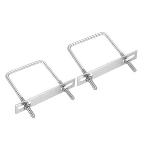 PATIKIL M8x30x60mm Square U-Bolts Kit, 4Set 304 Stainless Steel Square U Shaped Bolts Replacement Parts with Frame Plates and Nuts for Ski Board Sailboat Trailer