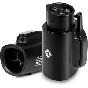 Tesla to J1772 Adapter, for All J1772 EV, 80A 250V Max, Portable and Outdoor EV Adapter, for Tesla High Powered Connectors, Destination Charger, Mobile Charger, Wall Charger, (Silver)