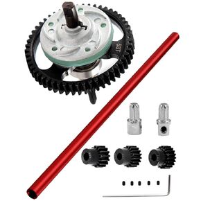 Upgrades Part for 1/10 Slash 4X4/Slash 4X4 VXL,Aluminum Driveshaft Center & Metal Spur Gear Differential Gears 53T(32-Pitch) with 15T/17T/19T Pinions Gear Sets,Navy Blue